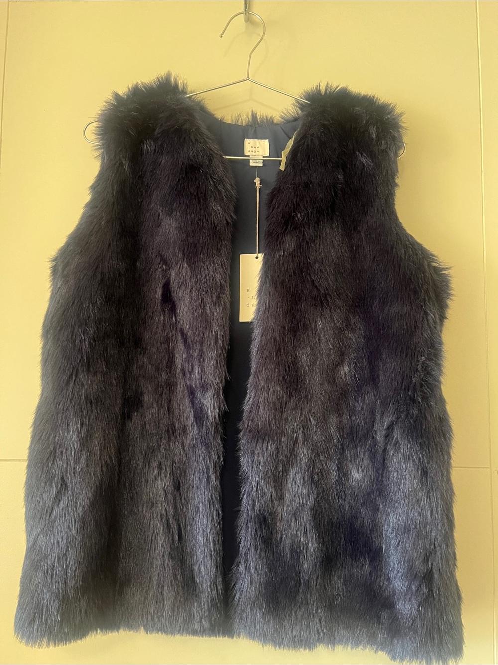 a new day Navy Faux Fur Vest